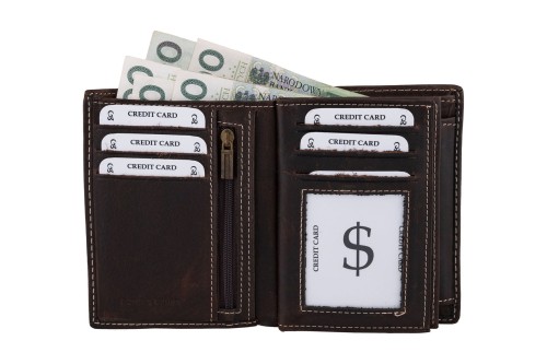 Portfel męski Skórzany Wild Horse Brązowy