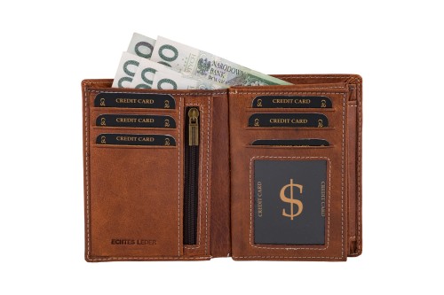 Portfel męski Skórzany Wild Horse Brązowy