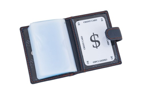 Etui na karty Skórzane Wild Horse Granatowe