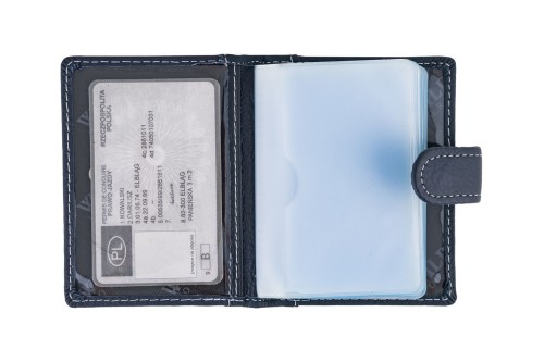 Etui na karty Skórzane Wild Horse Granatowe