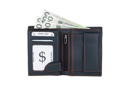 Portfel męski Skórzany Wild Horse Granatowy