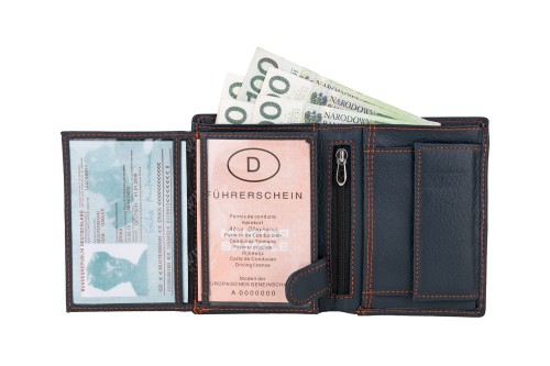 Portfel męski Skórzany Wild Horse Granatowy