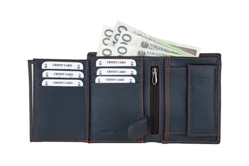 Portfel męski Skórzany Wild Horse Granatowy