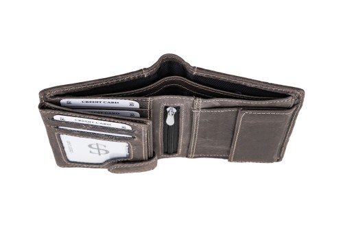 Portfel męski Skórzany Wild Horse Szary