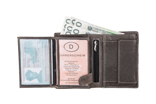 Portfel męski Skórzany Wild Horse Szary