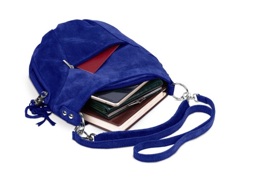 Torba Skórzana Vera Pelle Victoria Zamszowa Chabrowa