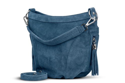 Torba Skórzana Vera Pelle Victoria Zamszowa Jeans