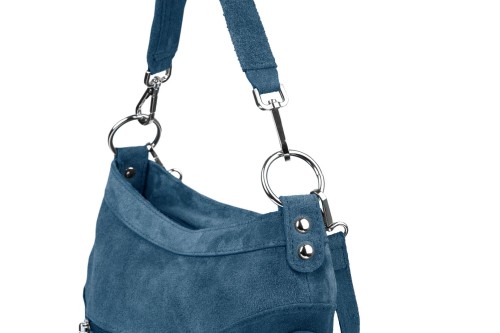 Torba Skórzana Vera Pelle Victoria Zamszowa Jeans