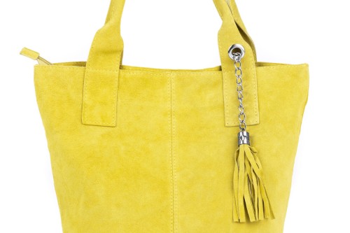 Torba Skórzana Vera Pelle Zamszowy Worek Żółta (2).jpg