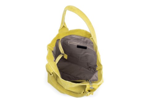 Torba Skórzana Vera Pelle Zamszowy Worek Żółta (3).jpg