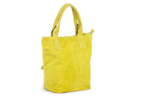 Torba Skórzana Vera Pelle Zamszowy Worek Żółta (5).jpg