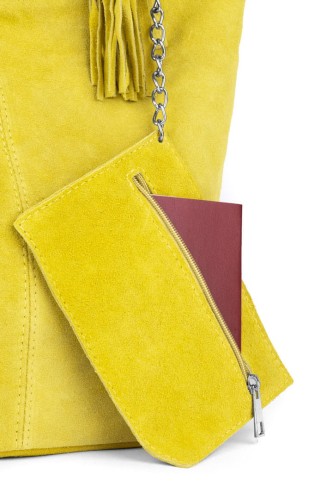 Torba Skórzana Vera Pelle Zamszowy Worek Żółta (6).jpg