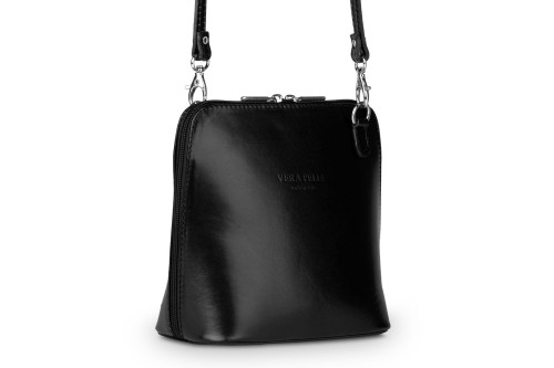Torebka Skórzana listonoszka Vera Pelle Mini Czarna