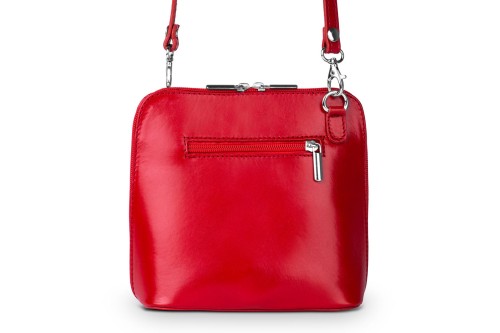 Torebka Skórzana listonoszka Vera Pelle Mini Czerwona