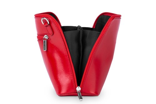 Torebka Skórzana listonoszka Vera Pelle Mini Czerwona