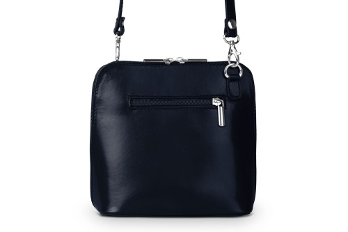 Torebka Skórzana listonoszka Vera Pelle Mini Granatowa