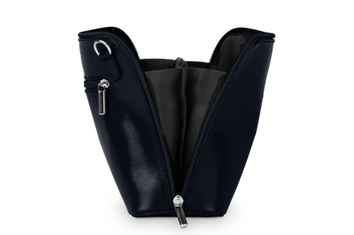 Torebka Skórzana listonoszka Vera Pelle Mini Granatowa