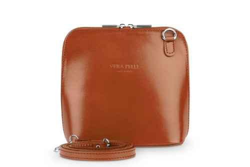 Torebka Skórzana listonoszka Vera Pelle Mini Ruda