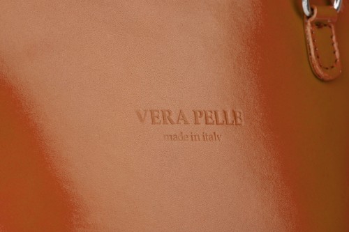 Torebka Skórzana listonoszka Vera Pelle Mini Ruda