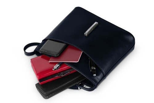 Torebka Damska Skórzana listonoszka Vera Pelle Granatowa