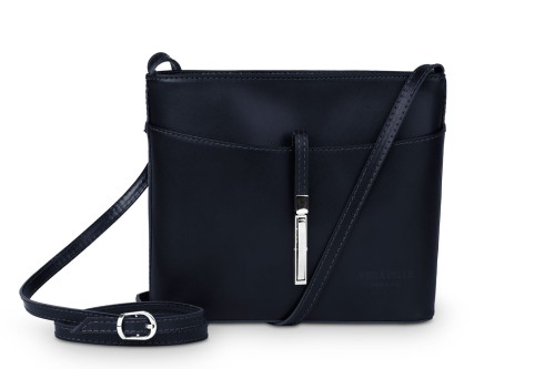 Torebka Damska Skórzana listonoszka Vera Pelle Granatowa