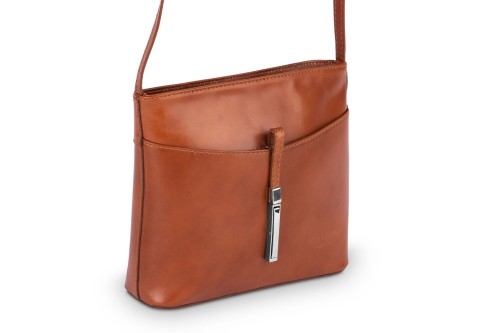 Torebka Damska Skórzana listonoszka Vera Pelle Ruda