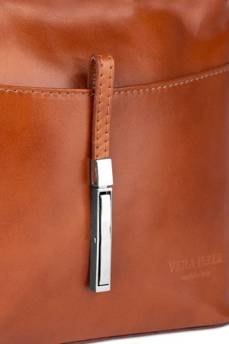 Torebka Damska Skórzana listonoszka Vera Pelle Ruda