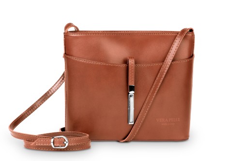 Torebka Damska Skórzana listonoszka Vera Pelle Ruda