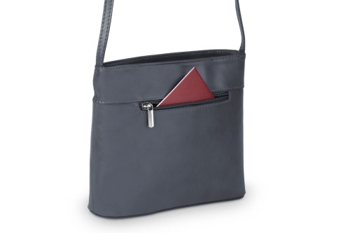 Torebka Damska Skórzana listonoszka Vera Pelle Antracyt