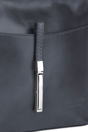 Torebka Damska Skórzana listonoszka Vera Pelle Antracyt