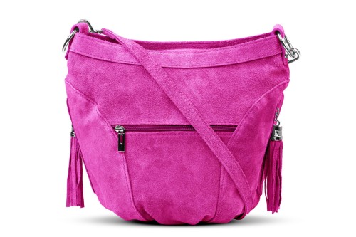 Torba Skórzana Vera Pelle Victoria Zamszowa Fuksja