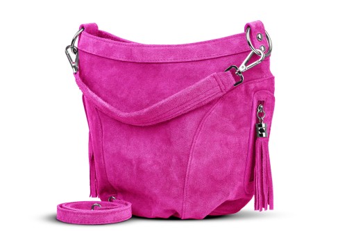 Torba Skórzana Vera Pelle Victoria Zamszowa Fuksja