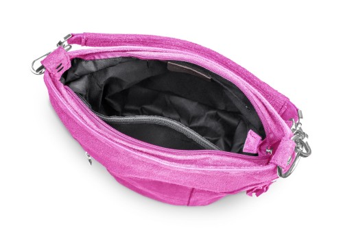 Torba Skórzana Vera Pelle Victoria Zamszowa Fuksja