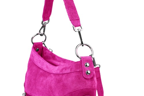 Torba Skórzana Vera Pelle Victoria Zamszowa Fuksja