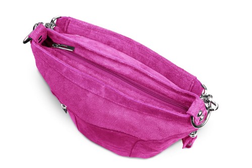 Torba Skórzana Vera Pelle Victoria Zamszowa Fuksja