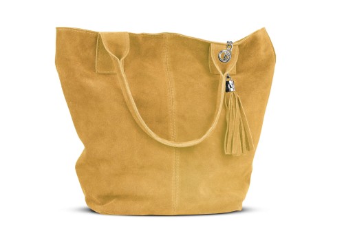 Torba Skórzana Vera Pelle Zamszowy Worek Szafran (4).jpg