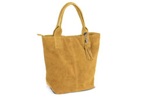 Torba Skórzana Vera Pelle Zamszowy Worek Szafran (5).jpg