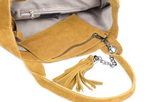 Torba Skórzana Vera Pelle Zamszowy Worek Szafran (6).jpg