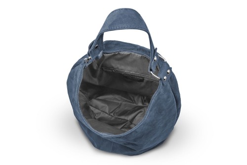 Torba Skórzana Vera Pelle Zamszowy Worek Jeansowa