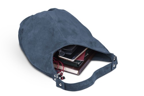 Torba Skórzana Vera Pelle Zamszowy Worek Jeansowa