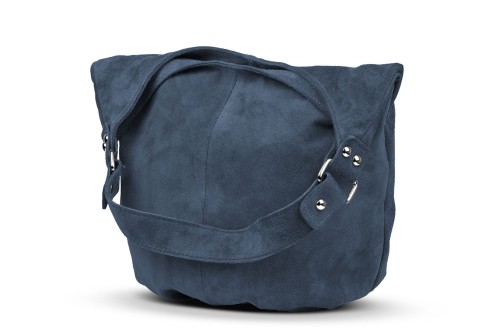 Torba Skórzana Vera Pelle Zamszowy Worek Jeansowa