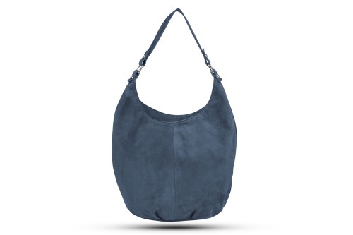 Torba Skórzana Vera Pelle Zamszowy Worek Jeansowa