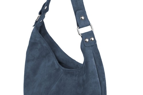 Torba Skórzana Vera Pelle Zamszowy Worek Jeansowa