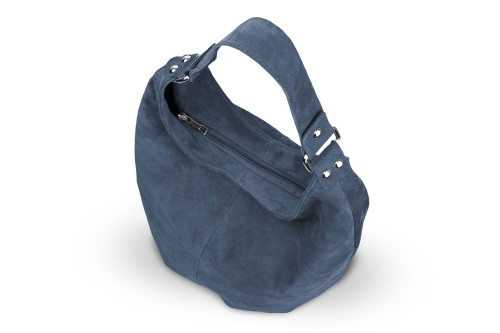 Torba Skórzana Vera Pelle Zamszowy Worek Jeansowa