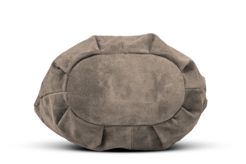 Torba Skórzana Vera Pelle Zamszowy Worek Taupe