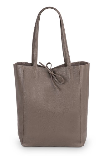 Torba Skórzana Vera Pelle Worek Taupe (1).jpg