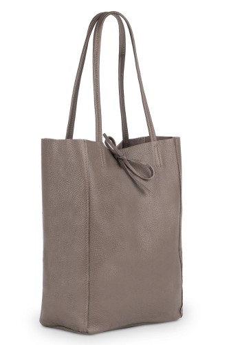 Torba Skórzana Vera Pelle Worek Taupe (3).jpg