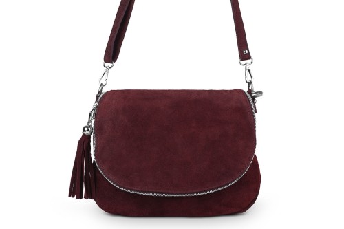 Torebka Skórzana Chlebak Vera Pelle Zamszowa Bordowa (1).jpg