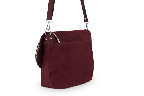 Torebka Skórzana Chlebak Vera Pelle Zamszowa Bordowa (5).jpg