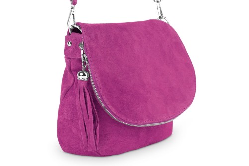 Torebka Skórzana Chlebak Vera Pelle Zamszowa Fuksja (3).jpg